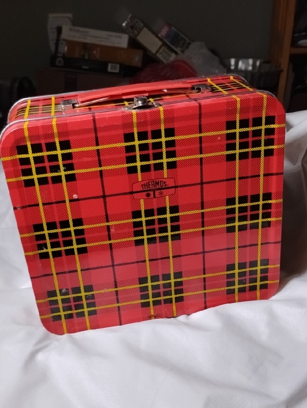 Thermos Red Plaid Lunchbox Classic Yellow and Black Tartan Plaid